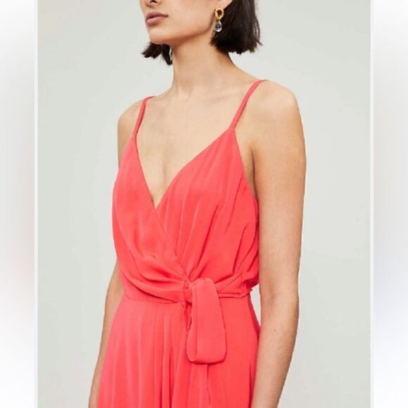 Ted Baker Leaanah Maxi Coral Dress Tank Sleeveless Wrap Size 4 - Picture 4 of 14